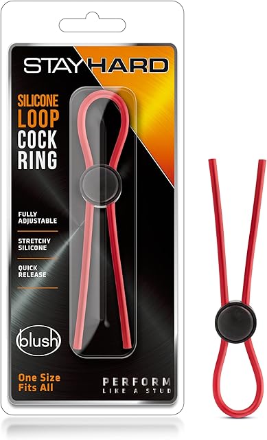 Blush Novelties - Stay Hard Liquid Silicone Loop Lasso C Ring - Strong and Stretchy - Increase Stamina - Harder Erections - Convenient Quick Release Lock - Male Penis Enhancing Sex Toy