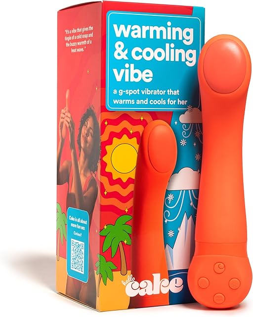 Hello Cake Vibrator - Personal Massager with Different Vibrating Modes - Made from Premium, Soft Silicone - Waterproof, Rechargeable, & Easy to Clean (Warming & Cooling Vibe)