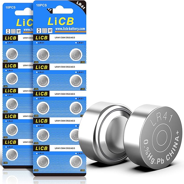 LiCB 20 Pack LR41 AG3 392 384 192 Battery 15V Button Coin Cell Batteries
