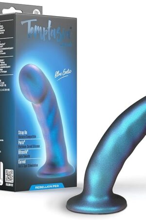 Blush Novelties Temptasia Surrender Peg - 575 Inch Intermediate Pegging Dildo - Harness & Strap On Compatible - Designed for BDSM & Role Play, Platinum Cured Silicone - Adult Sex Toy - Purple