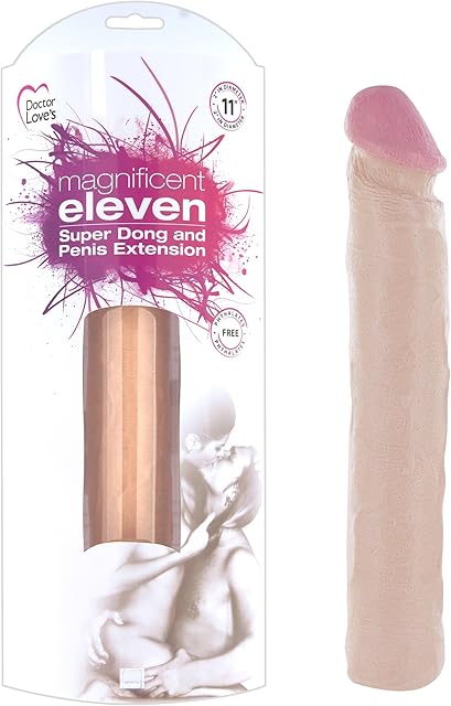 Deeva Toys Doctor Love's Magnificent Eleven Super Dong and Penis Extension, 11"x 2" Diameter, 0.81 Pound