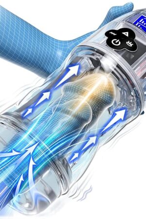 Automatic Male Masturbator Male Sex Toy, Penis Stroker with 10 Vibrating & 7 Sucking & Sexy Moaning & Full Transparent Design, Pocket Pussy Stroker with 3D Textured Adult Sex Toys for Men Masturbation