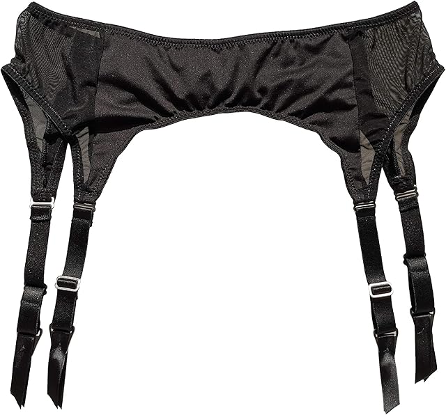 Gauze Wide Straps Garters Belt for Stockings Metal Clips Women's Lingerie GB005