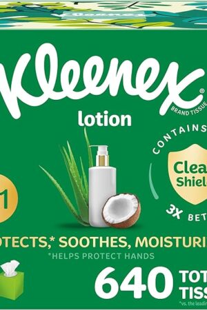 Kleenex Lotion Facial Tissues with Coconut Oil, 8 Cube Boxes, 80 Tissues Per Box, 3-Ply