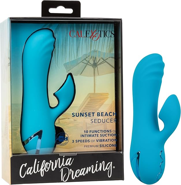 CalExotics California Dreaming Sunset Beach Seducer, 10+3 Modes Silicone Sucking Vibrator for Women - SE-4349-26-3