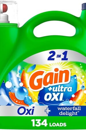 Gain Ultra Oxi Liquid Laundry Detergent, Waterfall Delight, 134 Loads