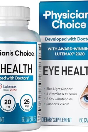 AREDS 2 Eye Vitamin & Mineral Supplement with Lutein, Zeaxanthin & Bilberry, Vitamins C & E, Zinc & Copper - Supports Eye Strain, Dry Eyes, Blue Light & Vision Health - Developed with Doctors