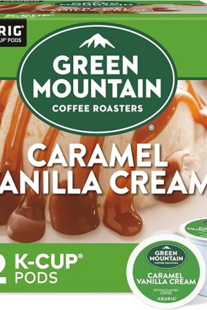 Green Mountain Coffee Roasters Caramel Vanilla Cream Keurig Single-Serve K-Cup pods, Light Roast Coffee, 72 Count