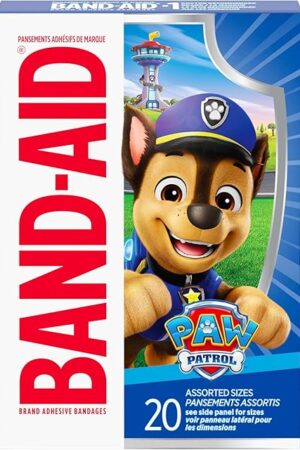 Band-Aid Brand Sterile Adhesive Individually Wrapped Bandages for Kids Featuring Nickelodeon Paw Patrol Characters, First Aid & Wound Care of Minor Cuts & Scrapes, Assorted Sizes 20 ct