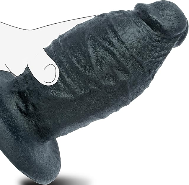 Huge Thick Dildo Adult Toys - 3.2'' Diameter Big Fat Giant Dildo 7.2 Inch Realistic Silicone Suction Cup Soft Real Skin Dildos, G-spot Girthy Anal Prostate Dildos Sex Toys for Women Gay (Black)