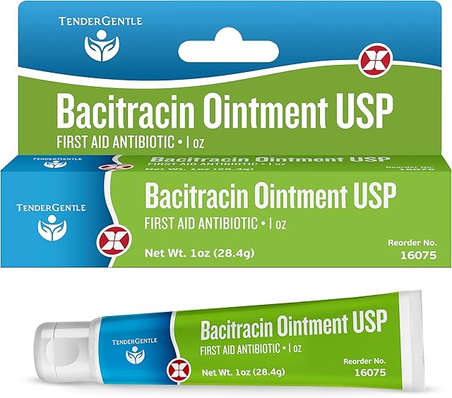 Bacitracin Antibiotic Ointment with Zinc USP - 1 oz Topical Antibiotic First Aid Ointment - Helps Prevent Infection in Minor Cuts, Scrapes, and Burns