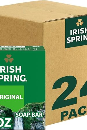 Irish Spring Bar Soap for Men, Original Clean, Smell Fresh and Clean for 12 Hours, Men Soap Bars for Washing Hands and Body, Mild for Skin, Recyclable Carton, 3.7 Ounce - 3 Count (Pack of 8)