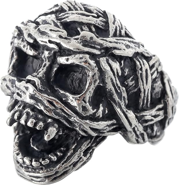 2023 Skull Ring Cool Evil Death Punk Rock Stainless Steel Rings Aly Style Jewelry