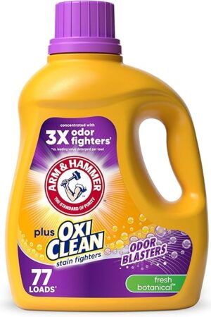 ARM & HAMMER Plus OxiClean Odor Blasters Fresh Botanical, 77 Loads Liquid Laundry Detergent, 1005 Fl oz