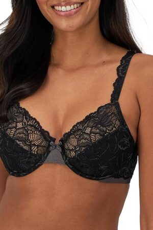 Women's Lace Desire Underwire Bra, Full-Coverage Lace Bra with Underwire Cups