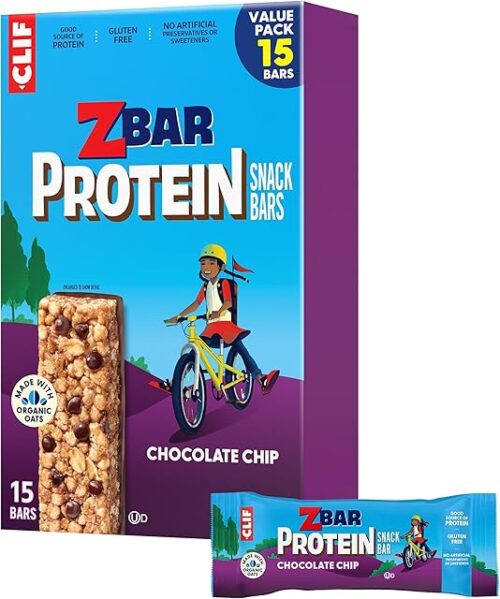 Zbar Protein - Chocolate Chip - Crispy Snack Bars - Made with Organic Oats - Non-GMO - 5g Protein - Gluten Free Protein Bars (15 Pack)