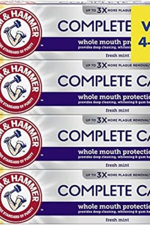 ARM & HAMMER Complete Care Toothpaste, Teeth Whitening Toothpaste with Baking Soda, Fluoride, Whole Mouth Protection, Fresh Mint Flavor, 60 oz (Pack of 4)