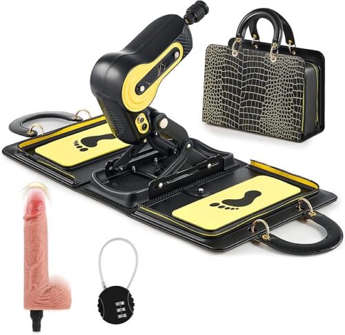 Y-NOT Handbag Sex Machine, Portable Thrusting Sex Machine with Vibration Dildo for Women Men Couples, Automatic Adult Sex Toys Dildo Machine for Vaginal Anal Massage Masturbation, Black