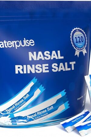 120 Saline Packets,Sinus Rinsing Packets for Neti Pots,Neti Pot Salt Packets Individually Wrapped,Nasal Rinse Packets Neti Pot Salt for Nasal Irrigation System,Nasal Wash Squeeze Bottle & Sinus Relief