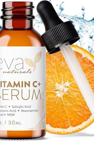 Eva Naturals Vitamin C+ Serum for Face ? Anti Aging Dark Spot Remover with Retinol, Hyaluronic Acid, Niacinamide & Salicylic Acid ? Face Serum for Women for Clear, Smooth, Radiant Skin