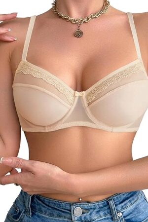 Women's Sexy Lace Bralettes with Underwire Sheer Ultra Light Everyday Lingerie Bras