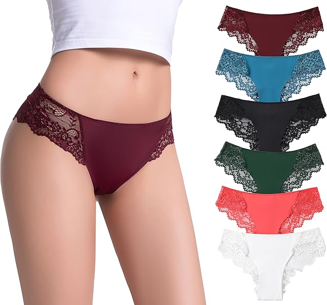 Cheeky Lace Hipster Panties for Women, Sexy Women's Underwear Tanga, Multipacks