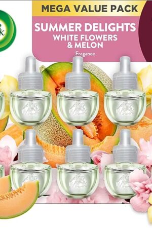 Air Wick Plug in Scented Oil Refill, 10ct, Summer Delights, Scented Oil, Air Freshener, Essential Oils, Eco Friendly Clear