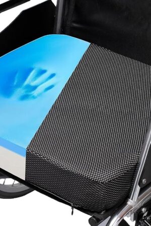 CYLEN Ifoam Gel Infused Memory Foam Layer Wheelchair Cushion - Seat Cushion for Wheelchair-Office Chair, Kitchen Chair, Car Seats-Pressure Sore and Tailbone Pain Relief-High Dense Polyfoam Base(Black)