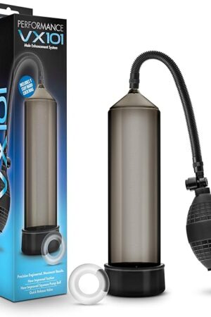 Blush Novelties Performance VX101 - Male Enhancement Pump - Beginner Penis Pump for Enlargement - Synthetic Rubber Ball Pump for More Suction - Soft Sleeve - Makes You Bigger for Men - Black
