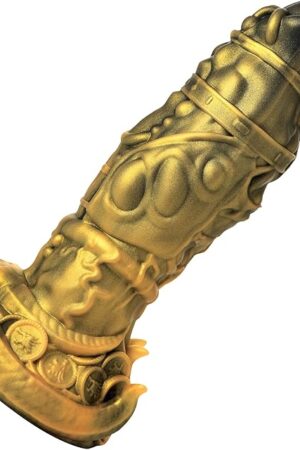 King Minotaur Premium Silicone Dildo - Sex Toys for Beginners Men Women & Couples. Fantasy Dong with Suction Cup Base & Harness Compatible, 1 Piece - Gold