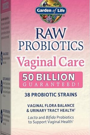 Garden of Life RAW Probiotics Vaginal Care Shelf Stable - 50 Billion CFU Guaranteed Through Expiration, Acidophilus - Once Daily - Certified Gluten Free - No Refrigeration - 30 Vegetarian Capsules