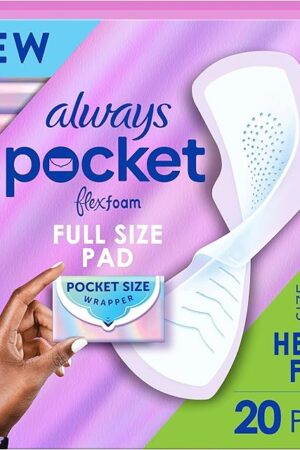 Always Pocket Flexfoam Pads, Size 2, Heavy, with Wings, 20 Count