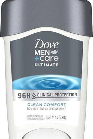 DOVE MEN + CARE Clinical Protection Antiperspirant Clean Comfort Stick for Men 96-Hour Sweat and Odor Protection Clinical Strength Antiperspirant with 1/4 Moisturizing Cream 17 oz