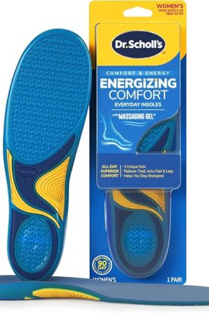 Dr Scholl?s Energizing Comfort Women?s Everyday Insoles with Massaging Gel - Clinically Proven, All-Day Energy and Comfort Inserts with Patented Triple Gel Design - Shock Absorbing, Arch Support