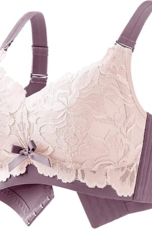 32-42(B-DDD) Lightly Latex Lined Cup Wirefree Unpadded Full Coverage Plus Size Minimizer Bra