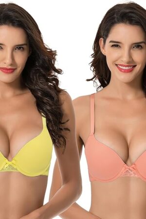 Womens Plus Size Perfect Shape Add 1 Cup Push Up Underwire Tshirt Bra