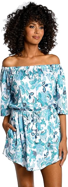 Women's Off Shoulder Mini Dress Swimsuit Cover Up