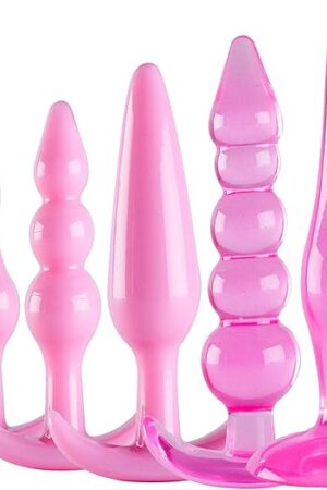 YiFeng 6PCS Anal Trainer Kit Butt Plugs Beginner Set Silicone Prostate Massager (Pink