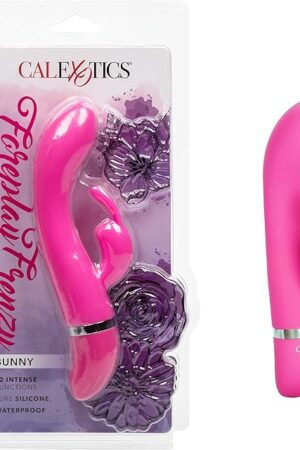 CalExotics 12-Function Waterproof Silicone Dual Simulator Dual Motor Foreplay Frenzy Bunny G-Spot Massager Vibrator, Pink