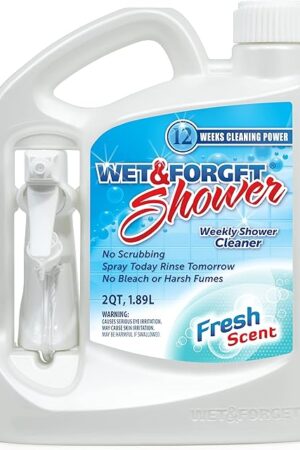Wet & Forget Shower Cleaner Spray Multi-Surface Weekly Application Requires No Scrubbing, Bleach-Free Formula, Ready to Use, Fresh Scent, 3 Months of Cleaning, 64 Fluid Ounces, 1 Pack