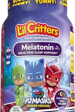 L'il Critters PJ Masks Melatonin Gummy Supplements, 60 Gummies