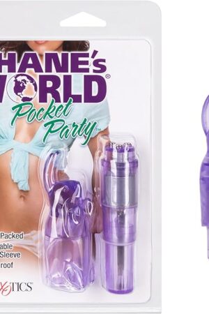 CalExotics Shane?s World Pocket Party - Waterproof Bullet Vibrator - Adult Toys for Couples - Pocket Vibrator with Rabbit Tip - Purple