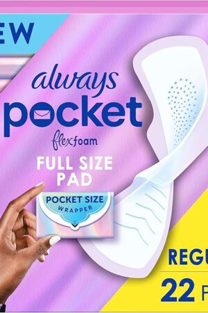 Always Pocket Flexfoam Pads, Size 1, Regular, with Wings, 22 Count
