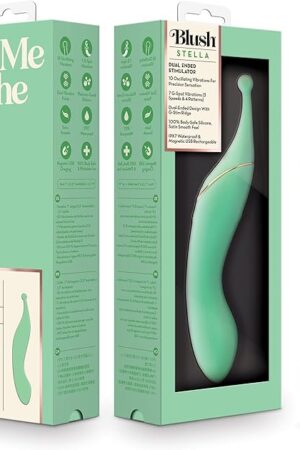 Blush Collection ? Stella 7 Inch Dual-Ended Vibrating Wand ? Precision Clitoral G-Spot Vibrator ? Platinum Cured Silicone ? Waterproof & Rechargeable ? Adult Sex Toy for Women ? in Green
