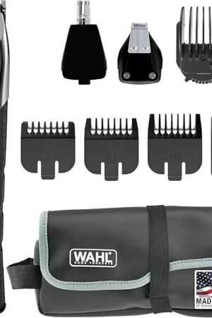 Wahl USA Rechargeable Lithium Ion All in One Beard Trimmer for Men with Detail and Ear & Nose Hair Trimmer Attachment ? Model 9854-600B