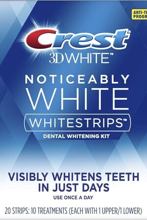 Crest 3D Whitestrips, Noticeably White, Teeth Whitening Strip Kit, 20 Strips (10 Count Pack)