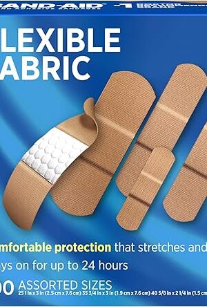 Band-Aid Brand Flexible Fabric Adhesive Bandages for Wound Care & First Aid, Assorted Sizes, 100 ct