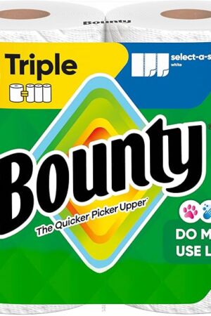 Bounty Select-A-Size Paper Towels, White, 2 Triple Rolls = 6 Regular Rolls
