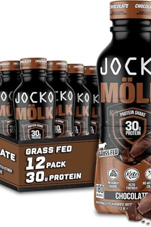 Jocko M?lk 30g Grass Fed Protein Shakes ? No Added Sugar Protein Drinks KETO Friendly - Ready to Drink 12 FL Oz (Pack of 12) Chocolate