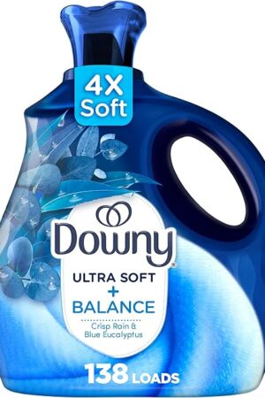 Downy Ultra Soft Fabric Softener Liquid, Balance, Crisp Rain and Blue Eucalyptus, 93 fl oz, 138 Loads
